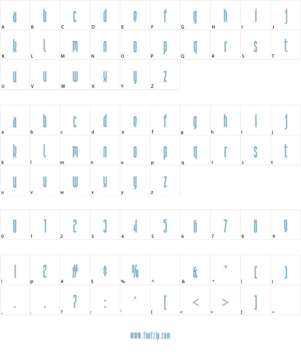 Andiron Outline Font Character